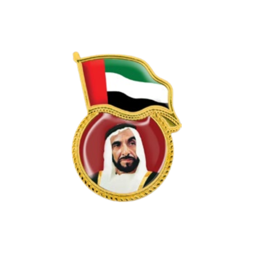 UAE Flag Metal Badge in gold