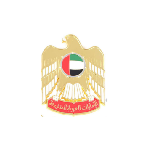 Flat UAE Falcon Metal Badge Backside with Magnet