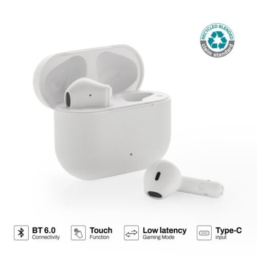 Recycled plastic wireless earbuds