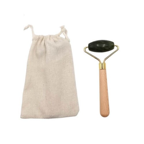 Jade Face Roller with Wooden Handle