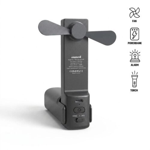 memorii 4-in-1 Fan Powerbank, Safety Alarm & Torch