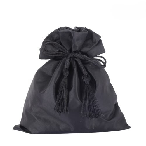 Pack Black Satin Drawstring Pouch
