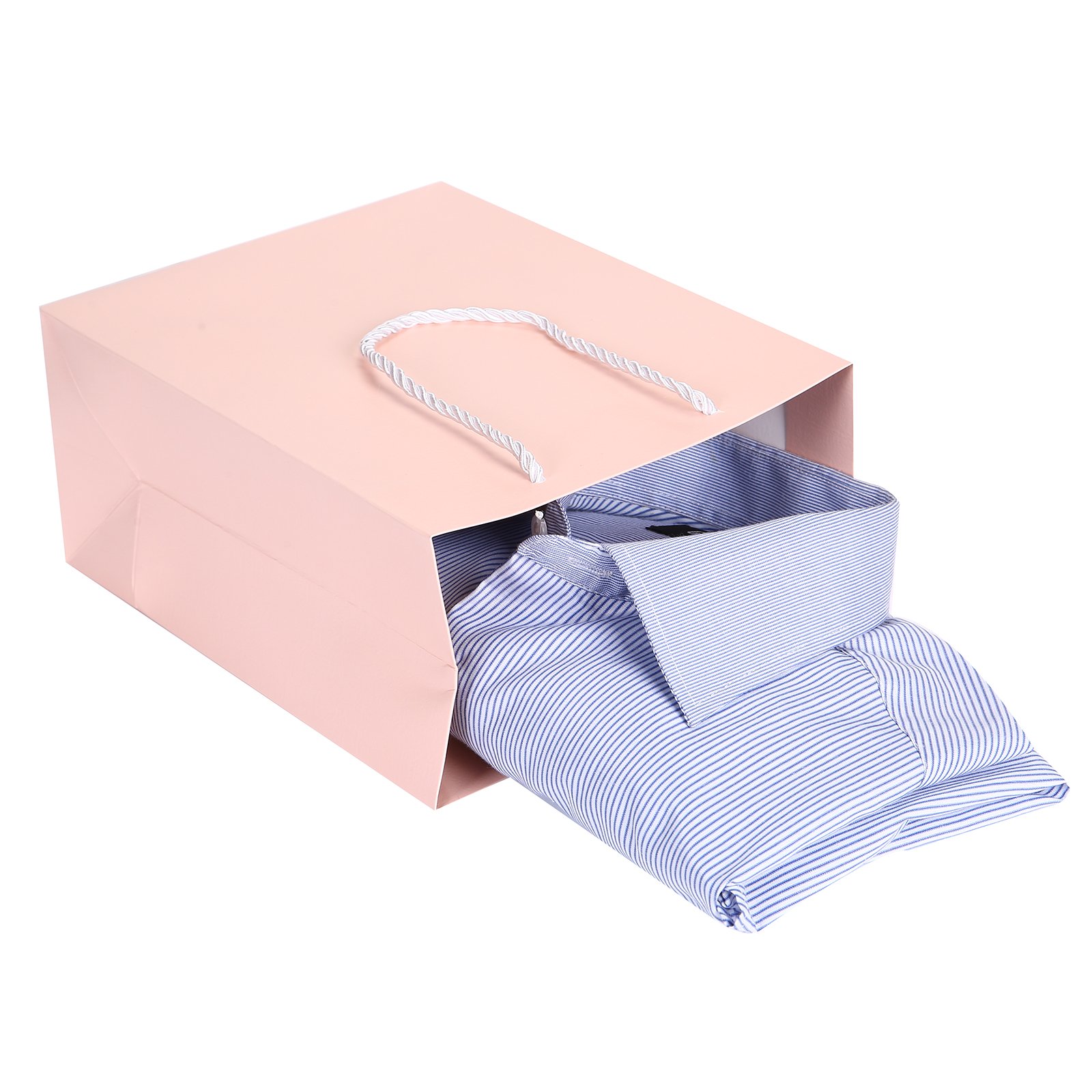 Light Pink Color Texture Gift Bags Shopping Bag - Image 2
