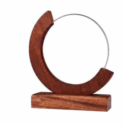 Modern Wooden & Metal Decorative Sculpture