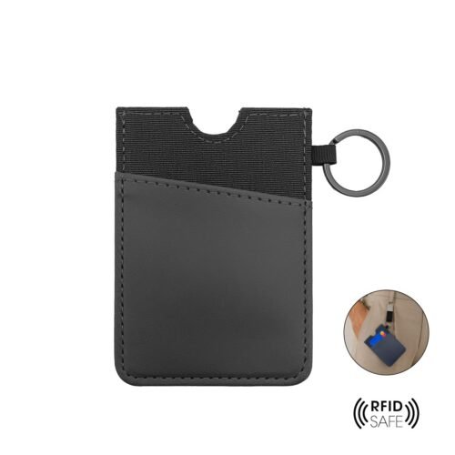Vertical RFID Cardholder Wallet with Keyring