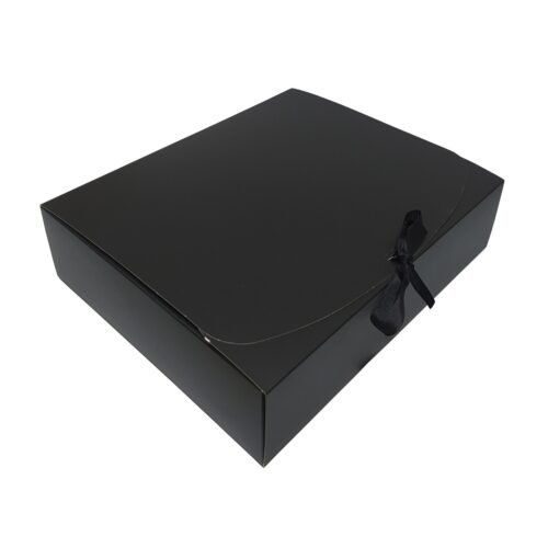 Black DIY Gift Box With Ribbon and Handle