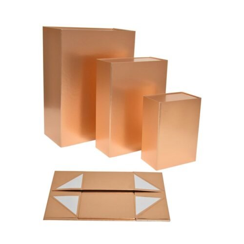 Rose gold Color Flat Cardboard Boxes, Magnet Boxes, for Gifts