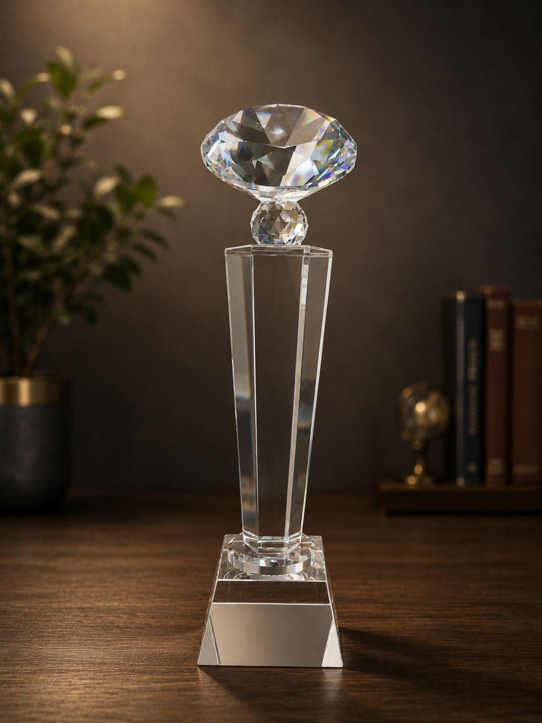 Exquisite Crystal Diamond Trophy - Image 2