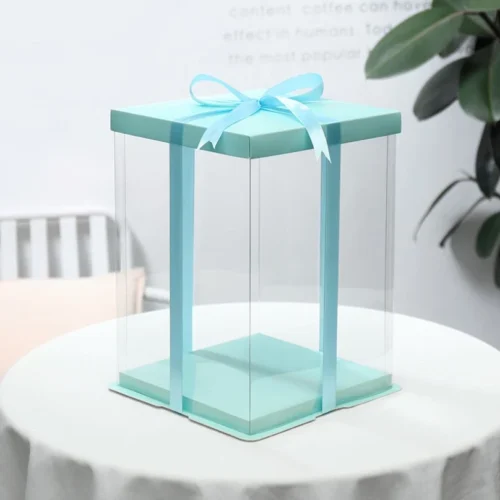Pack Transprent Cake Box Flat Mode
