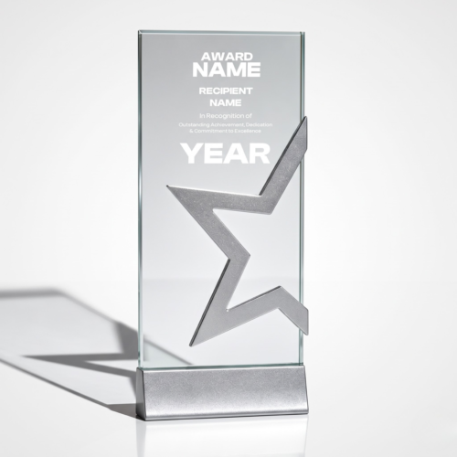 Silver Star Geometric Crystal Award