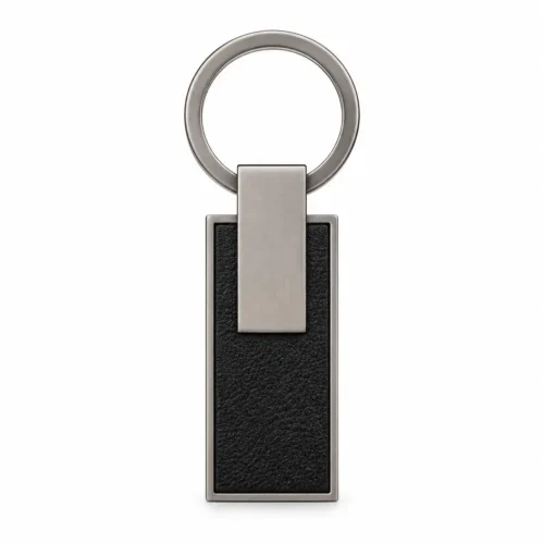Matte Gunmetal Tag Keychain