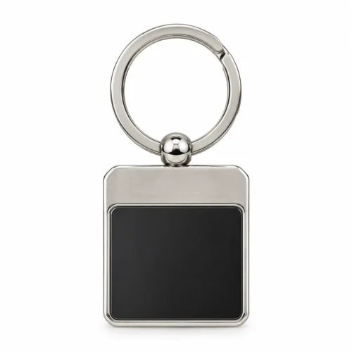 Silver Frame Square Plate Keychain