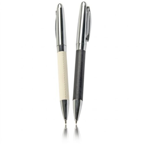 METAL AND LEATHER PEN
