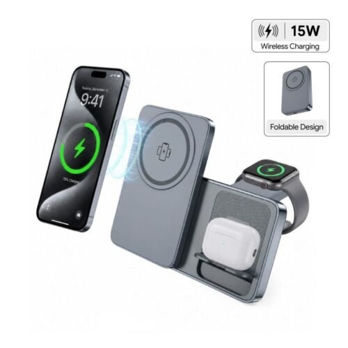 3 in 1 Wireless Charger Stand with custom logo branding, Dubai UAE