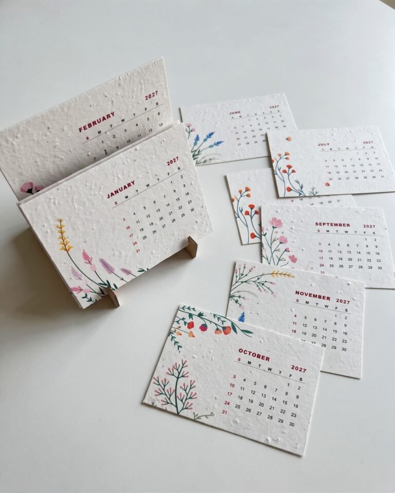 Plantable seed paper desk calendars